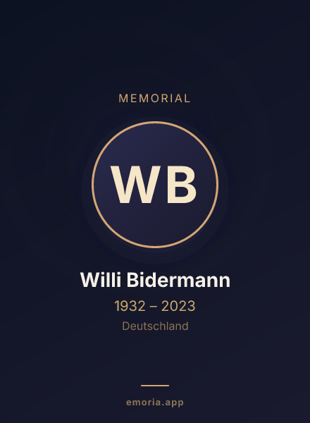 Memorial portrait of Willi Bidermann