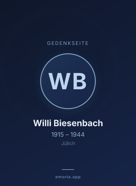 Gedenkportrait von Willi Biesenbach