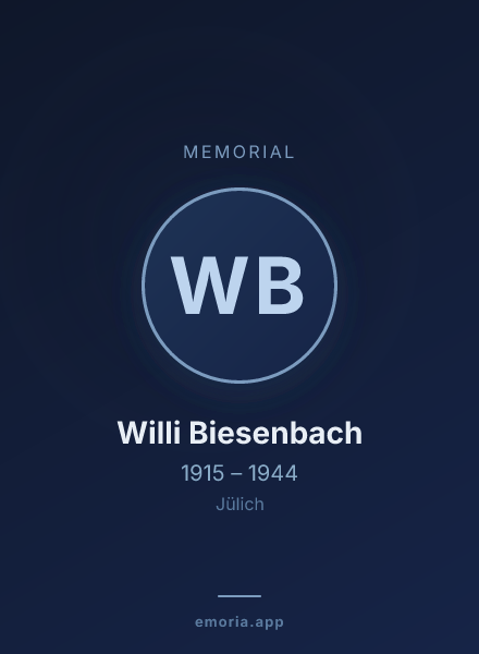 Memorial portrait of Willi Biesenbach