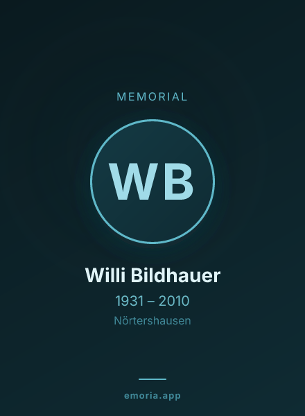 Memorial portrait of Willi Bildhauer