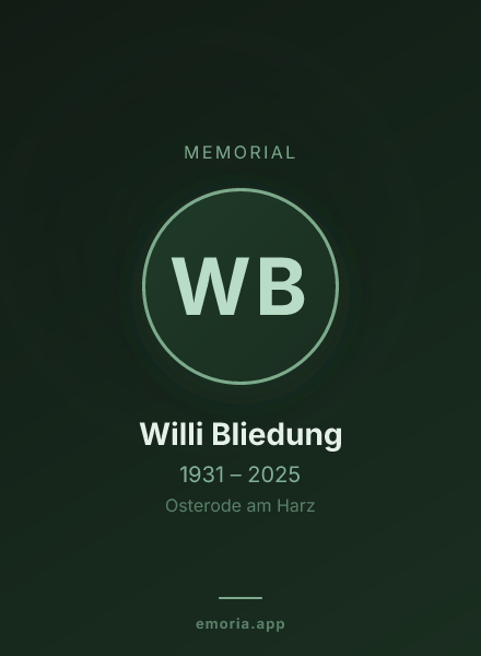Memorial portrait of Willi Bliedung
