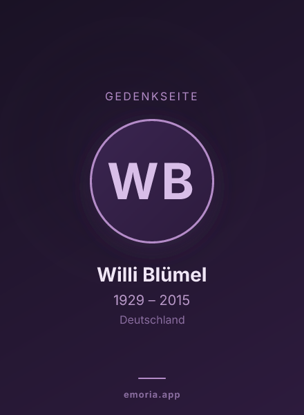 Gedenkportrait von Willi Blümel