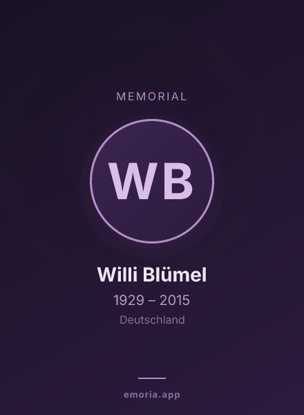 Memorial portrait of Willi Blümel