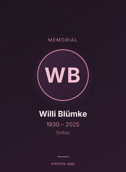 Memorial portrait of Willi Blümke
