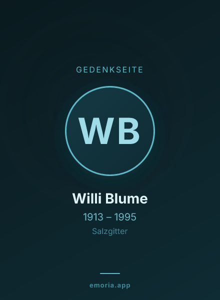 Gedenkportrait von Willi Blume