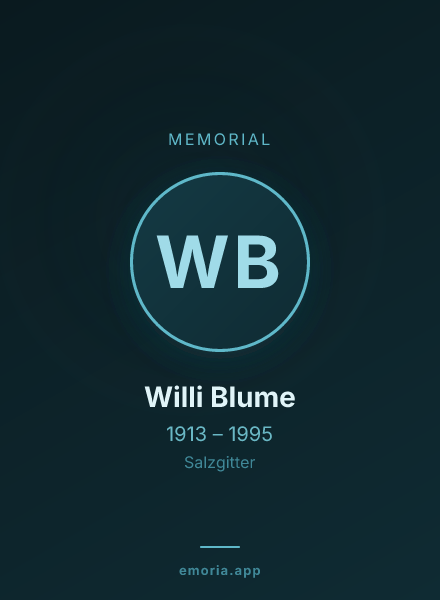 Memorial portrait of Willi Blume
