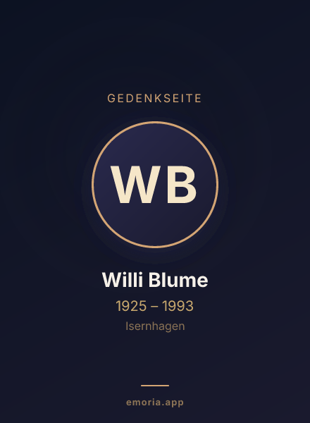 Gedenkportrait von Willi Blume