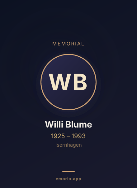 Memorial portrait of Willi Blume