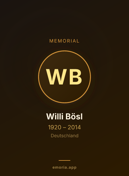 Memorial portrait of Willi Bösl