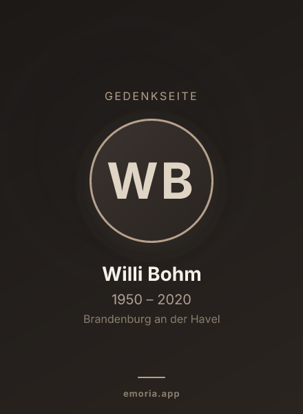 Gedenkportrait von Willi Bohm