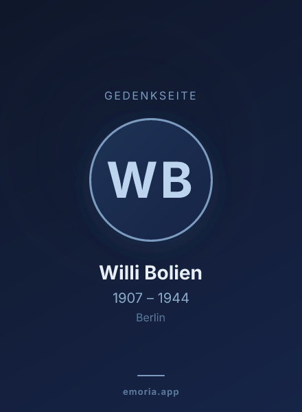 Gedenkportrait von Willi Bolien