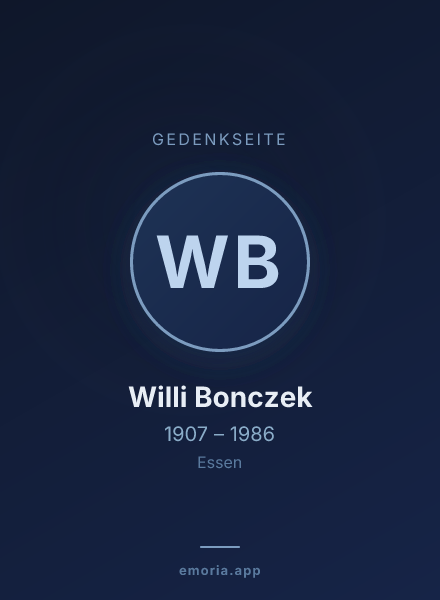 Gedenkportrait von Willi Bonczek