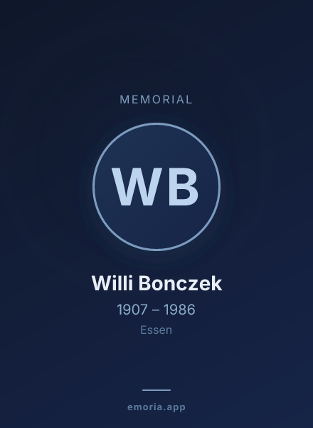 Memorial portrait of Willi Bonczek