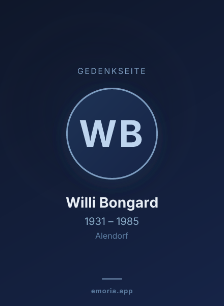 Gedenkportrait von Willi Bongard