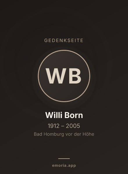 Gedenkportrait von Willi Born
