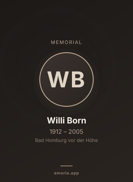 Memorial portrait of Willi Born