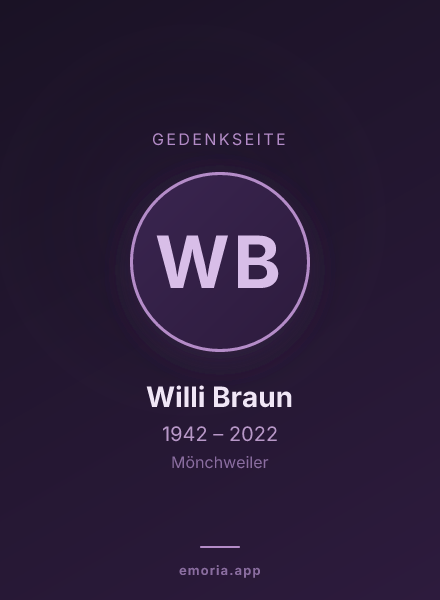 Gedenkportrait von Willi Braun