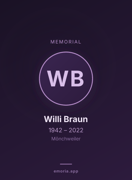 Memorial portrait of Willi Braun