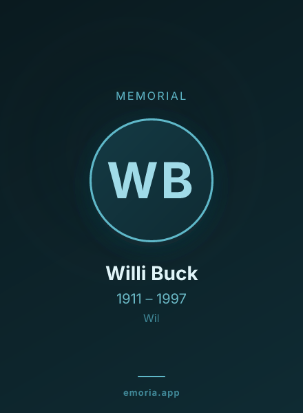 Memorial portrait of Willi Buck
