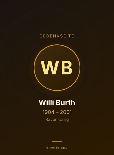 Gedenkportrait von Willi Burth