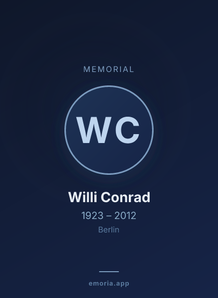 Memorial portrait of Willi Conrad