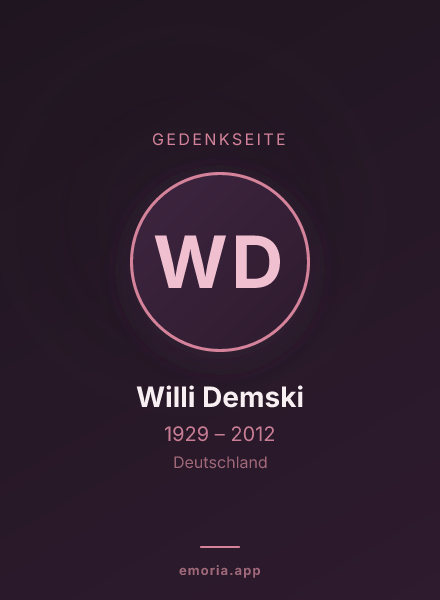 Gedenkportrait von Willi Demski
