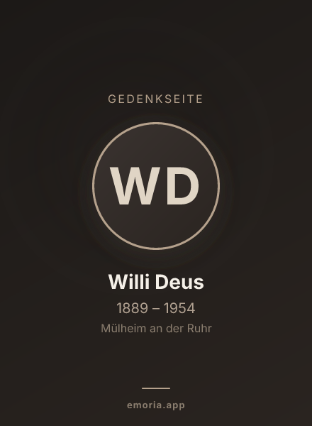 Gedenkportrait von Willi Deus