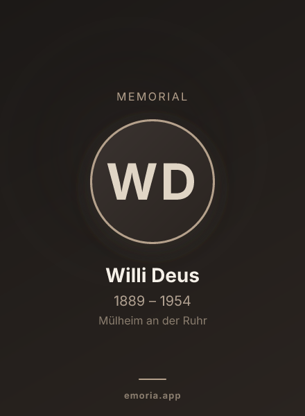 Memorial portrait of Willi Deus