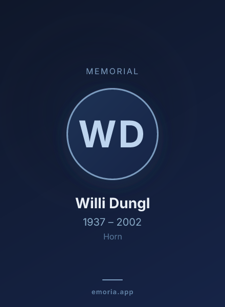 Memorial portrait of Willi Dungl