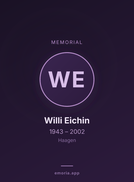 Memorial portrait of Willi Eichin