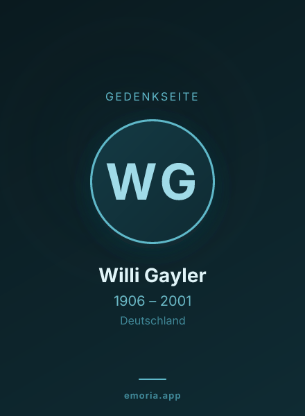 Gedenkportrait von Willi Gayler