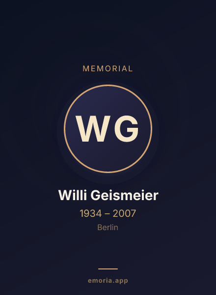 Memorial portrait of Willi Geismeier