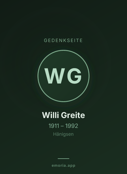Gedenkportrait von Willi Greite