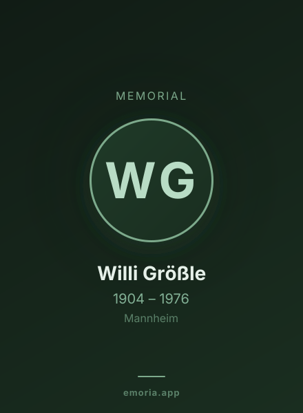 Memorial portrait of Willi Größle