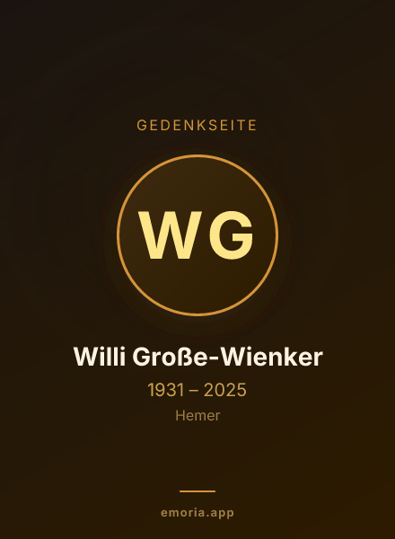 Gedenkportrait von Willi Große-Wienker