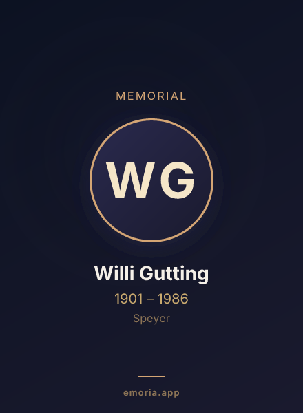Memorial portrait of Willi Gutting
