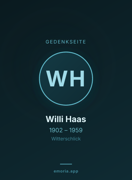 Gedenkportrait von Willi Haas
