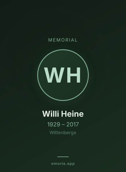 Memorial portrait of Willi Heine