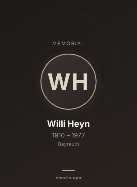 Memorial portrait of Willi Heyn
