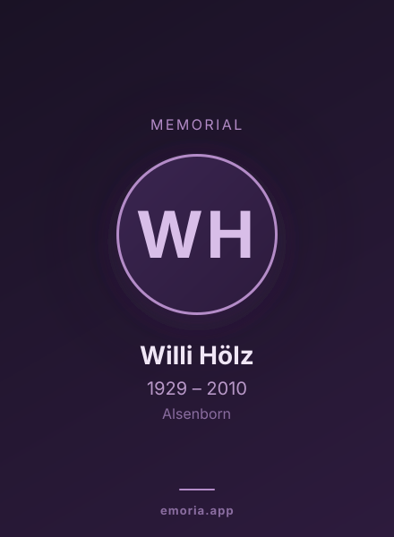 Memorial portrait of Willi Hölz