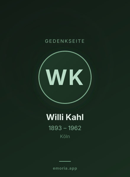 Gedenkportrait von Willi Kahl
