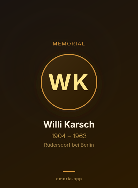 Memorial portrait of Willi Karsch