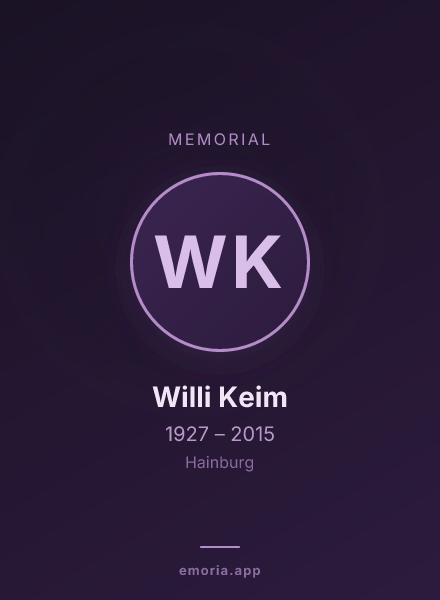 Memorial portrait of Willi Keim