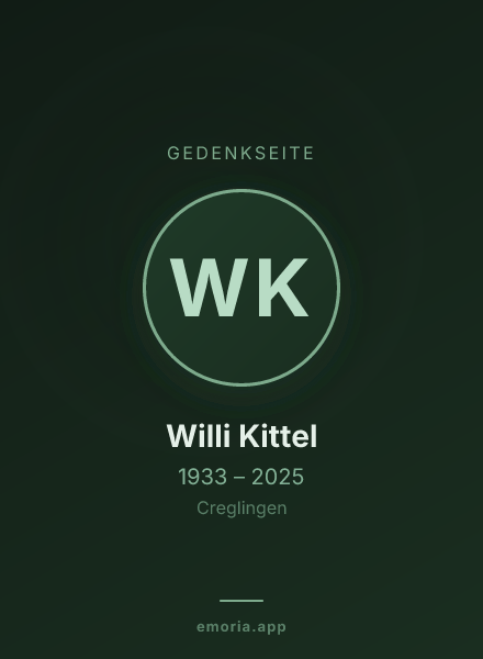 Gedenkportrait von Willi Kittel