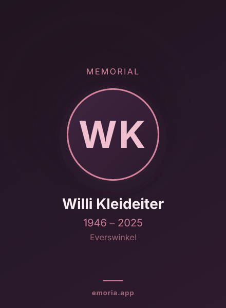 Memorial portrait of Willi Kleideiter