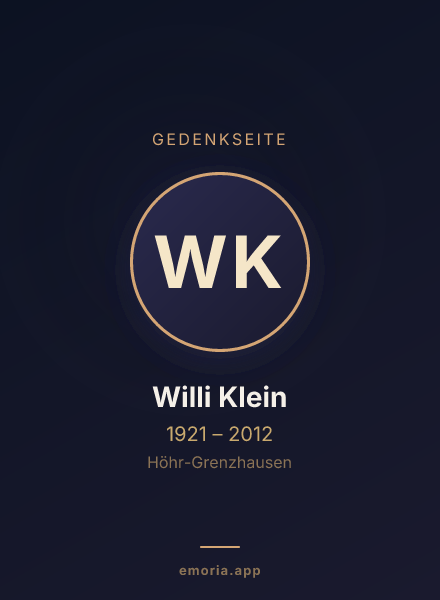 Gedenkportrait von Willi Klein