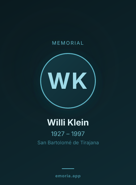 Memorial portrait of Willi Klein