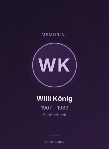 Memorial portrait of Willi König