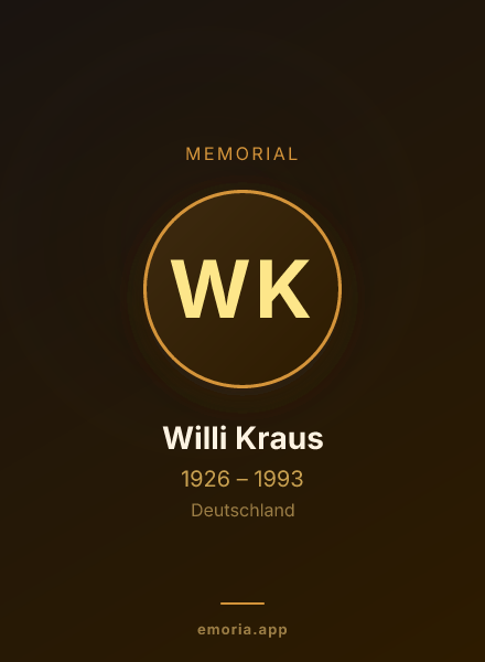 Memorial portrait of Willi Kraus