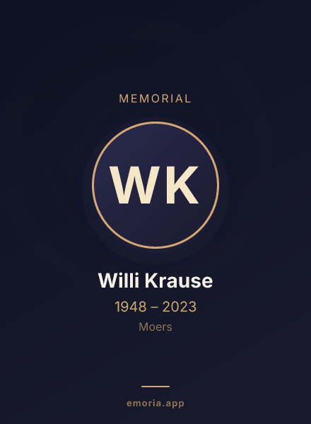 Memorial portrait of Willi Krause